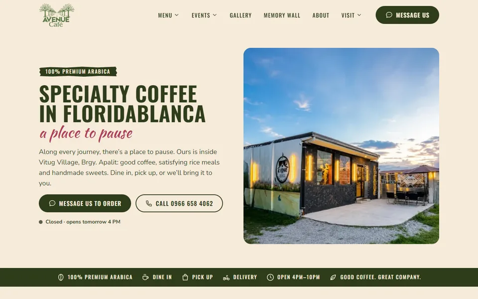 A’venue Café · Floridablanca, Pampanga on a laptop