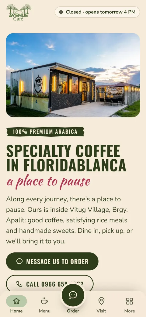 A’venue Café · Floridablanca, Pampanga on a phone
